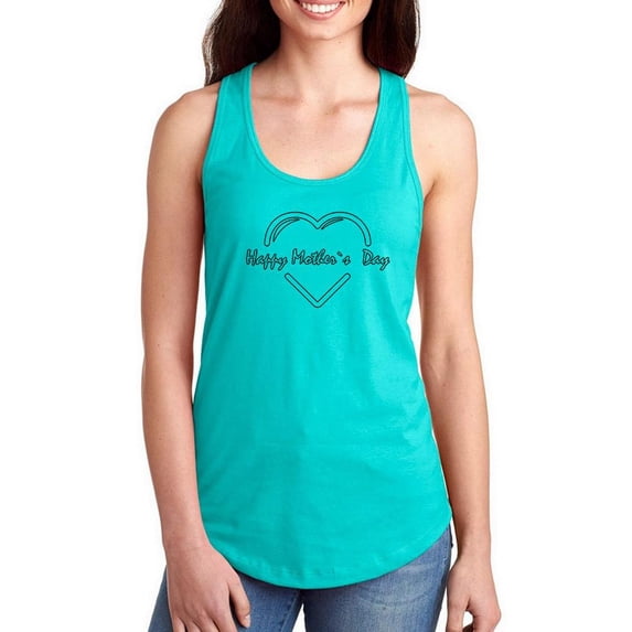 Happy Mothers Day Lineart Racerback Tank Women -Image by Shutterstock, Female Medium