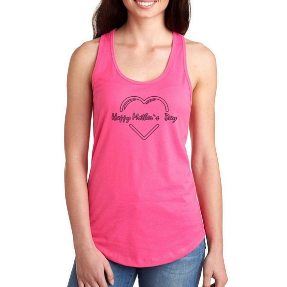 Happy Mothers Day Lineart Racerback Tank Women -Image by Shutterstock, Female XX-Large