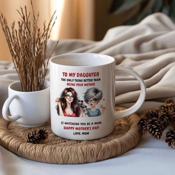 Happy Mothers Day Mug, Gift for Her, Cute Birthday Gift, Coffee Lover Cup, My Daughter Mug