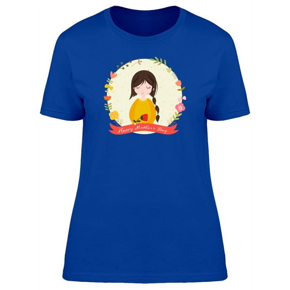 Happy Mothers Day On Round Frame T-Shirt Women -Image by Shutterstock, Female x-Large