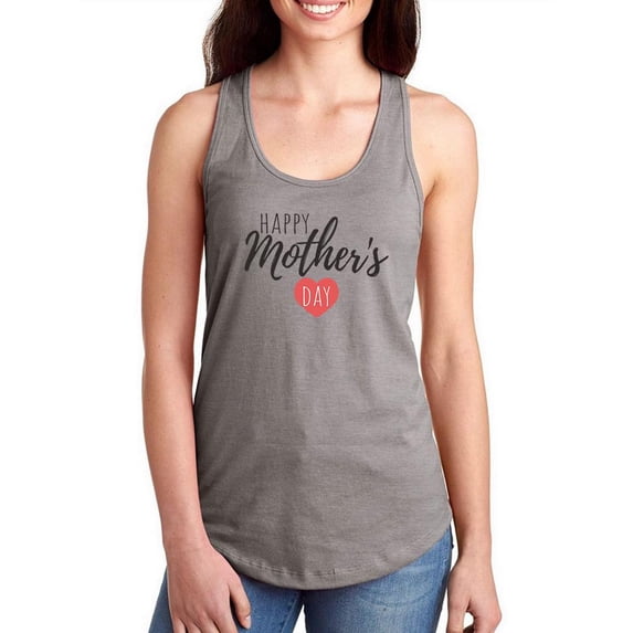 Happy Mothers Day Pink Heart Racerback Tank Women -Image by Shutterstock, Female XX-Large