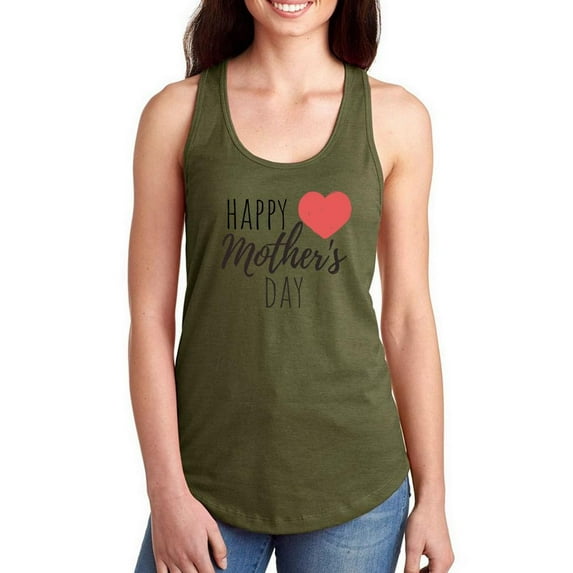 Happy Mothers Day Small Heart Racerback Tank Women -Image by Shutterstock, Female Small