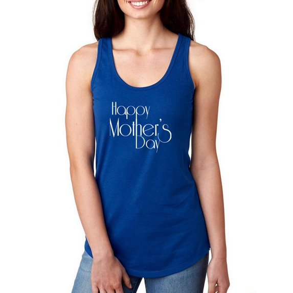 Happy Mothers Day Soft Text Racerback Tank Women -Image by Shutterstock, Female Large