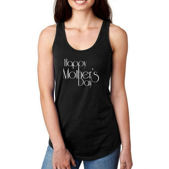 Happy Mothers Day Soft Text Racerback Tank Women -Image by Shutterstock, Female x-Small