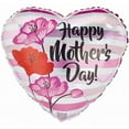 thumbnail image 1 of Happy Mothers Day Stripes Heart Shaped 17-inch Foil Balloon, 1 of 1