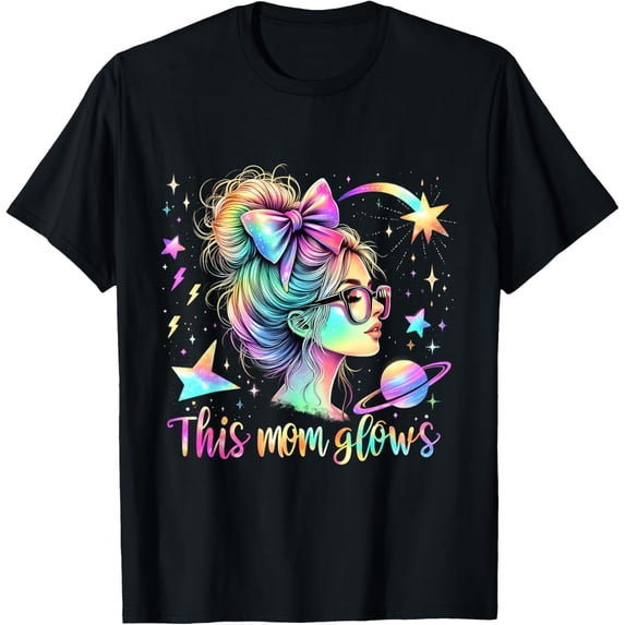 Happy Mothers Day Tie Dye Mom 80'S This Mom Glows T-Shirt Unisex S-5XL Hot Trending Shirt, Vintage Birthday Gift