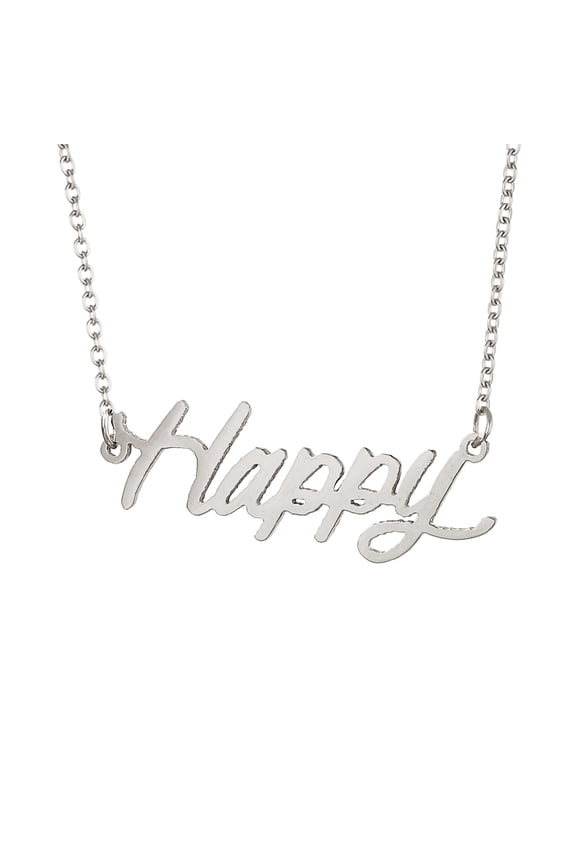 Happy Name Nameplate Necklace Stainless Steel Jewelry Valentine Gift