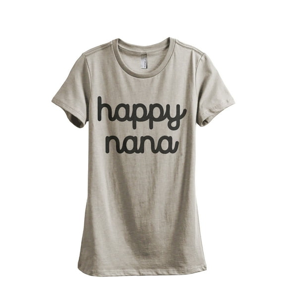 Happy Nana Women's Fashion Relaxed T-Shirt Tee Heather Tan Large