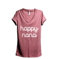 thumbnail image 1 of Happy Nana Women's Fashion Relaxed V-Neck T-Shirt Tee Heather Rouge Medium, 1 of 3