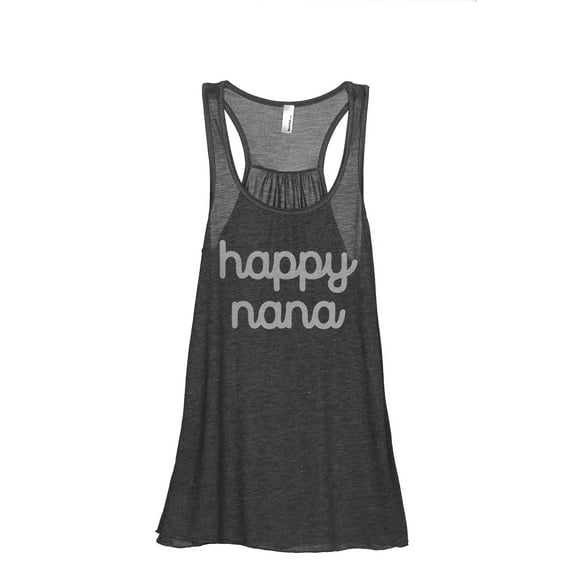 Happy Nana Women's Fashion Sleeveless Flowy Racerback Workout Yoga Tank Top Charcoal Grey Large