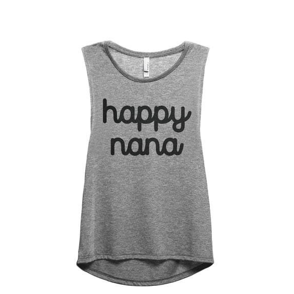 Happy Nana Women's Fashion Sleeveless Muscle Workout Yoga Tank Top Heather Grey Grey 2X-Large