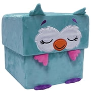 Happy Nappers Adorable Storables - Owl - Teal & Pink - 8  Character Box & Surprise 8  Plush Toy w/ Weighted Paws, Square Storage Bin, Kids Age 1+