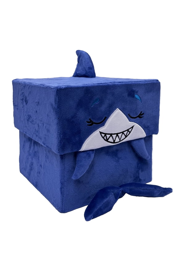 : Adorable Storables - Shark - Blue & White - 8 Character Box & Surprise 8 Plush Toy w/ Weighted Paws, Square Storage Bin, Kids Age 1+