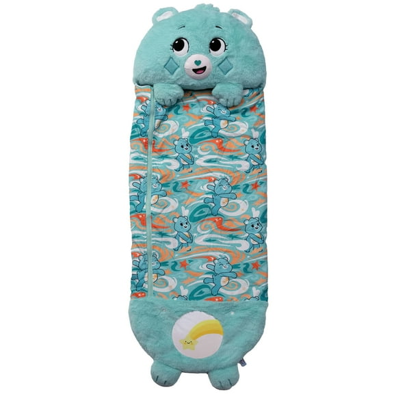 Happy Nappers: Care Bears Sleep Sack Large - Wish Bear - 66 x 30", 2-In-1: Plush Character Opens Into Sleeping Bag, Soft Nap & Play Animal, Kids 7+