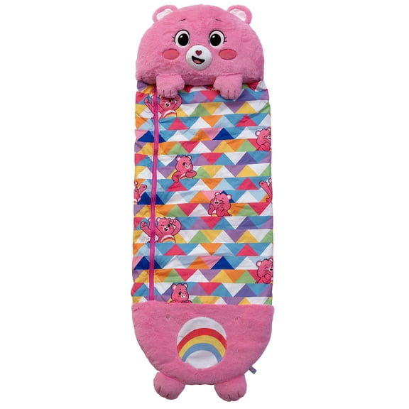 Happy Nappers: Care Bears Sleep Sack Medium - Cheer Bear - 54 x 20", 2-In-1: Plush Character Opens Into Sleeping Bag, Soft Nap & Play Animal, Kids 3+