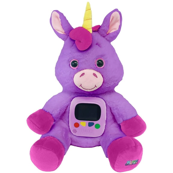 Happy Nappers: Photoflix - Beebee Purple Unicorn - Photo & Video Viewer, Digital Screen, Plush Animal Toy, USB & Headphones, Upload & Share, Kids 3+