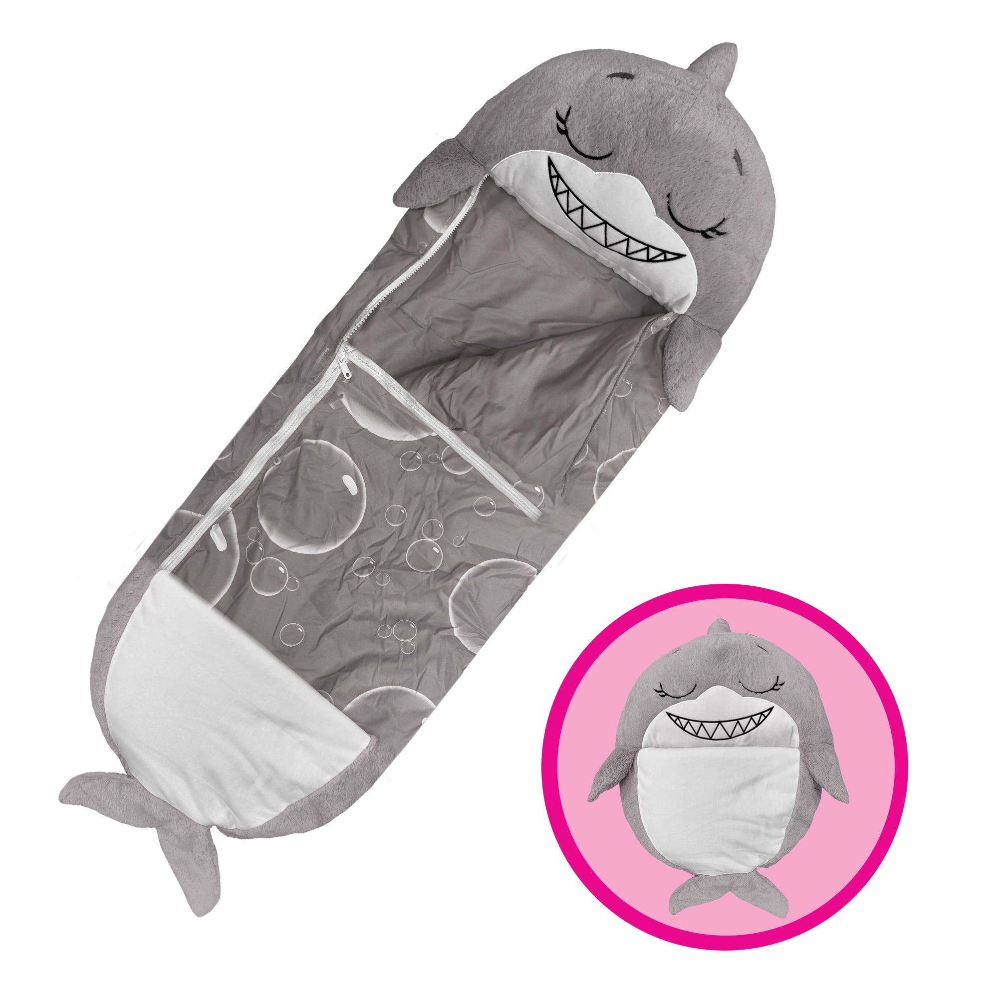 Happy Nappers blue shark sleeping bag plush, size M-1313081