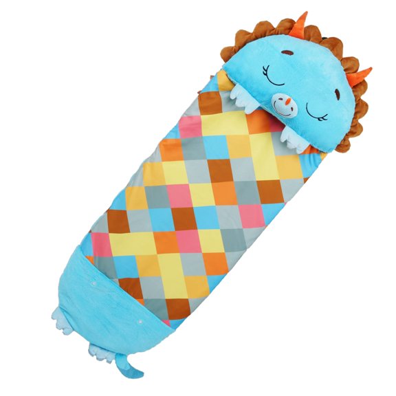 Happy Nappers Pillow & Sleepy Sack- Comfy, Cozy, Compact, Super Soft, Warm, All Season, Sleeping Bag with Pillow- Medium 54 x 20, Triceratops Y101