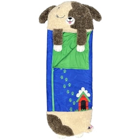 Happy Nappers: S4 Pillow & Sleepy Sack: Large - Brown Dog - 66 x 30", 2-in-1: Plush Animal Opens to Sleeping Bag, Soft Play & Nap Character, Kids 3+