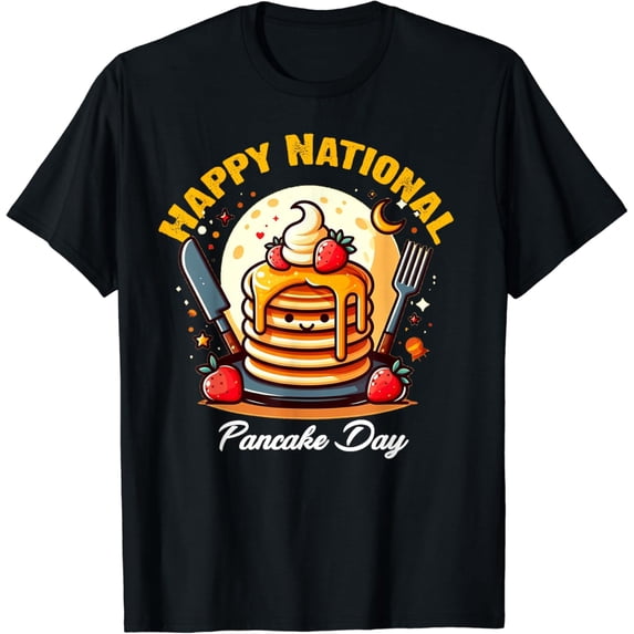 Happy National Pancake Day Cool Family Matching Breakfast T-Shirt