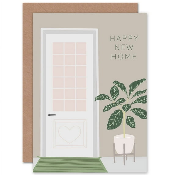 Happy New Home Door Heart Housewarming Greetings Card Plus Envelope Blank inside