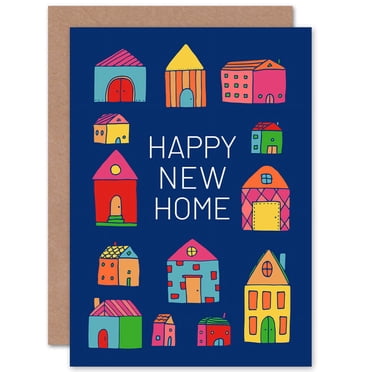 Wee Blue Coo Happy New Home Greeting Card - Blank Inside, Includes Envelope, 17.5x12.5cm