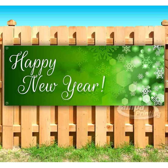 Happy New Year! 13 oz Vinyl Banner With Metal Grommets