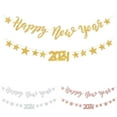 thumbnail image 1 of Happy New Year 2024 Flag, Gold Glitter Cheers to 2024 Sign, Shiny Elegant Hanging Decorations for Home or Party, 1 of 6