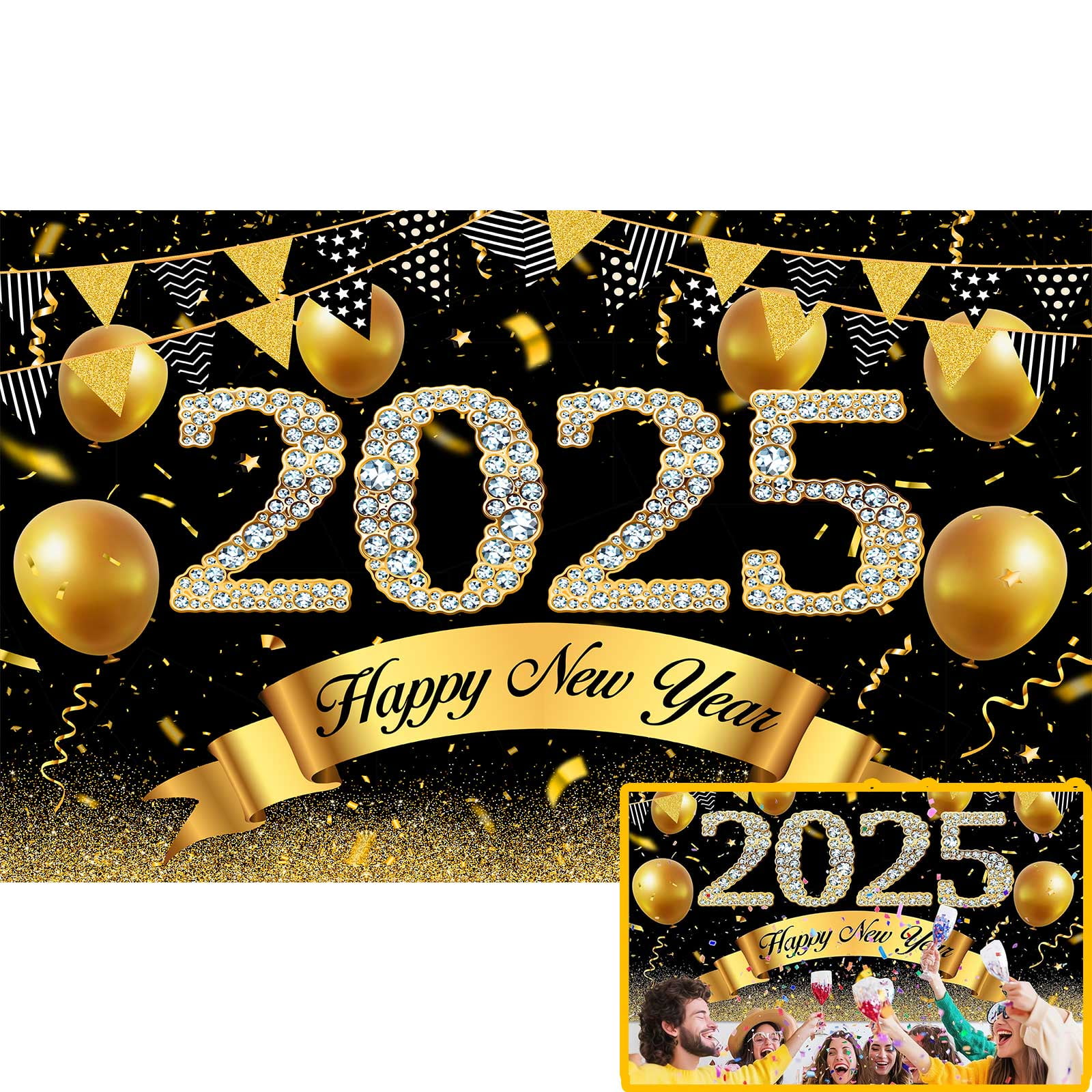 Happy New Year 2025 Backdrops For Photoshoot Golden New Year Eve Happy New Year 2025 Backdrops Photoshoot Golden Eve Picture Party Decorations Wall Backdrop Photography Decor Colorful Holiday Photographic Studio Ph 0fe654fe 303e 4925 8819 B3446553c493.50596ecdef81824c0c98bae31ef9e9d4