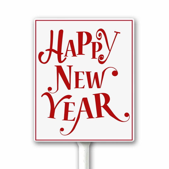 Happy New Year 2025 Cheers Celebrate New Year Yard Sign with Stake ...
