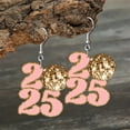 Happy New Year 2025 Earrings Disco Ball Acrylic Earrings Christmas