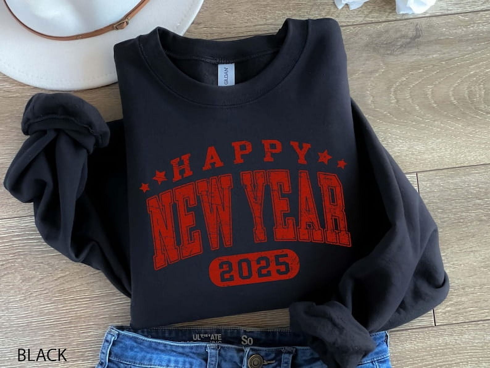 Happy New Year 2025 Retro Sweatshirt, 2025 Holiday Sweatshirt