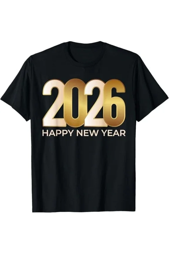 Happy New Year 2026 Celebration Festive Countdown Gift Idea Unisex T-Shirt, up to size 5XL