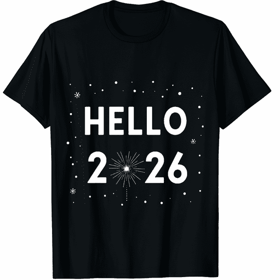 Happy New Year 2026 Cute Design Hello 2026 Graphic Tee T-Shirt for Men Women