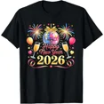 thumbnail image 1 of Happy New Year 2026 Eve Party Countdown Fireworks Celebration Unisex T-Shirt ,up to size 5XL, 1 of 2