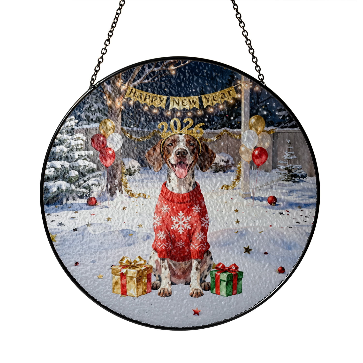 Happy New Year 2026 German Shorthaired Pointer Holiday Balloons Party ...
