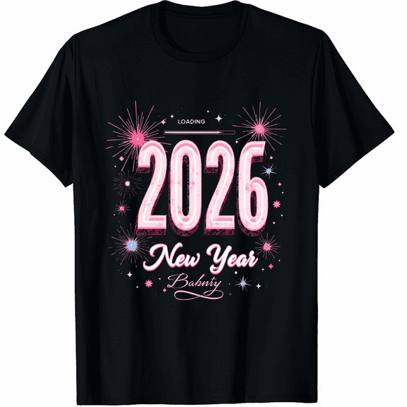 Happy New Year 2026 Loading Fireworks T-Shirt for Men Women