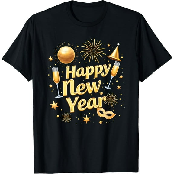 Happy New Year 2026 New Years Eve Party Countdown Fireworks T-Shirt tee