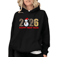thumbnail image 1 of Happy New Year 2026 Print Hoodie Graphic Sweatshirt Black S-2XL Classic Pattern Graphic Classic Tops, 1 of 5