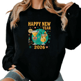 thumbnail image 1 of Happy New Year 2026 Print Sweatshirt Graphic Sweatshirt Black S-3XL Holiday Tops, 1 of 5