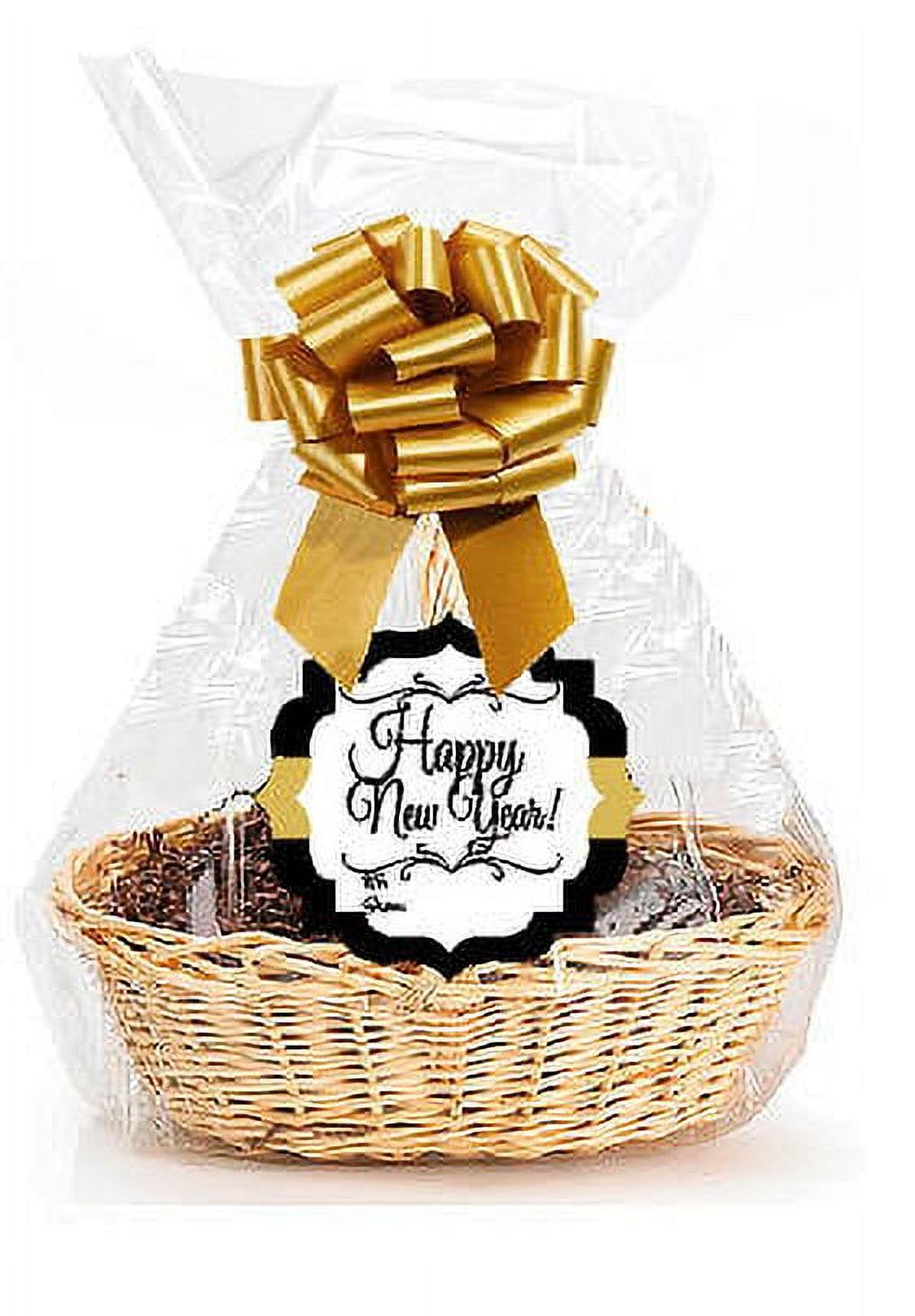 Happy New Year 2Pack Designer Cello Bags / Tags / Bows Cellophane Extra