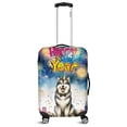thumbnail image 1 of Happy New Year with Alaskan Malamute Fireworks Holiday Xmas Winter 2025 Travel Luggage Cover Alaska Mal Dog Lovers Gifts Suitcase Dust Protective Decor - 00025, 1 of 5