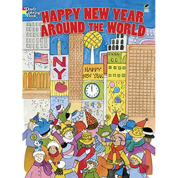 Pre-Owned Happy New Year Around the World Coloring Book (Paperback) 0486489884 9780486489889