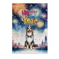 thumbnail image 1 of Happy New Year with Australian Shepherd Fireworks Holiday Xmas Winter 2025 Vertical Matte Canvas Poster Aussie Dog Lover Gifts Wall Art Home Decor - 00025, 1 of 5