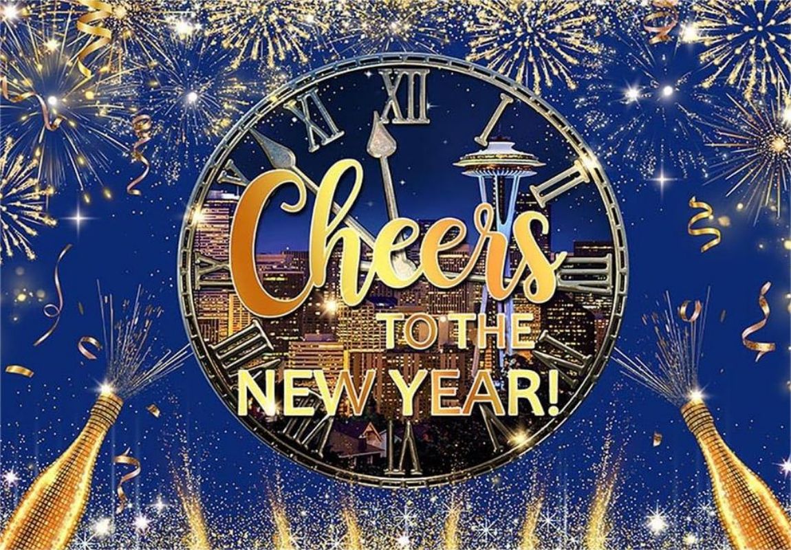 Laeacco Happy Birthday Backdrops For Photography 10x6.5FT Black And Gold Birthday - View #4