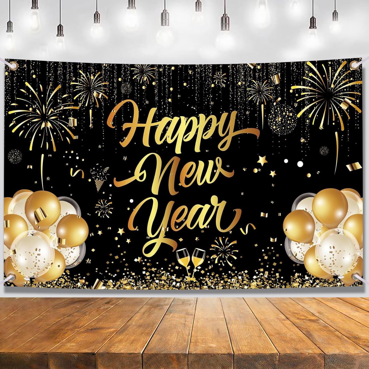 Happy New Year Banner 2024, Extra Large New Year's Eve Photography