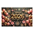 thumbnail image 1 of Happy New Year Banner 2026 - 37x29 Inch,2D New Year Backdrop for Happy New Years Decorations 2026,NYE Decorations 2026,Indoor Outdoor Celebration Photography Background(#001), 1 of 4