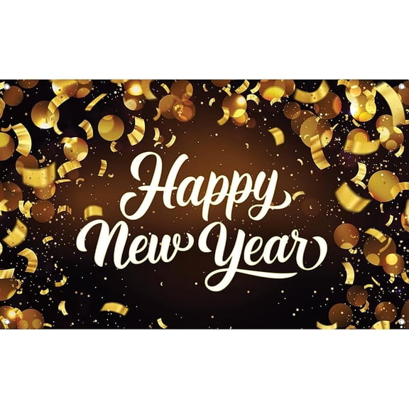 Happy New Year Banner 2026 - 72x44 Inch | New Year Backdrop for Happy New Years Decorations 2026 | Eve Banner 2026 | NYE Decorations 2026 | Indoor Outdoor Celebration Photography Background