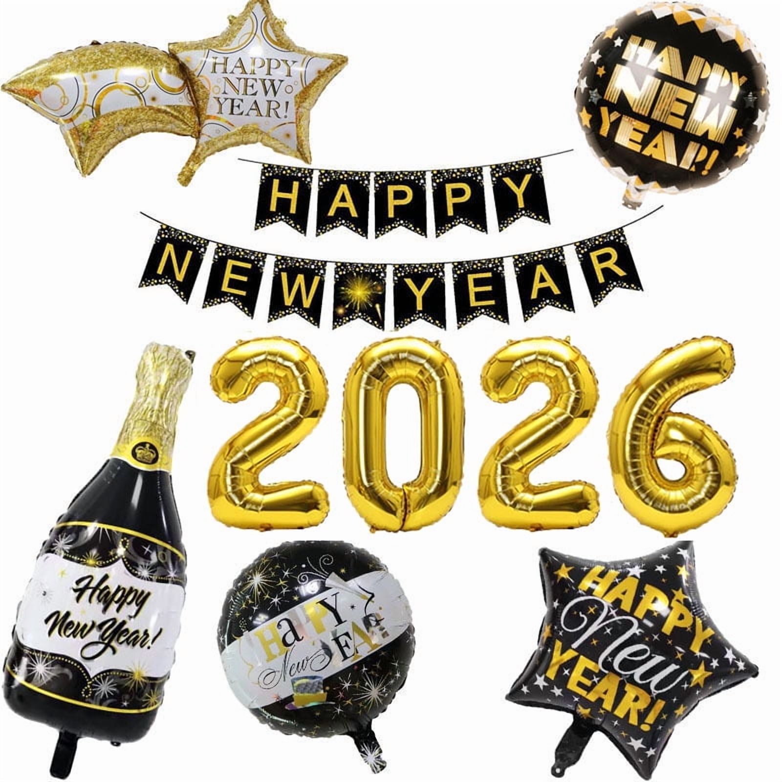 Happy New Year Banner 2026 - No DIY, Happy New Year Backdrop for New ...