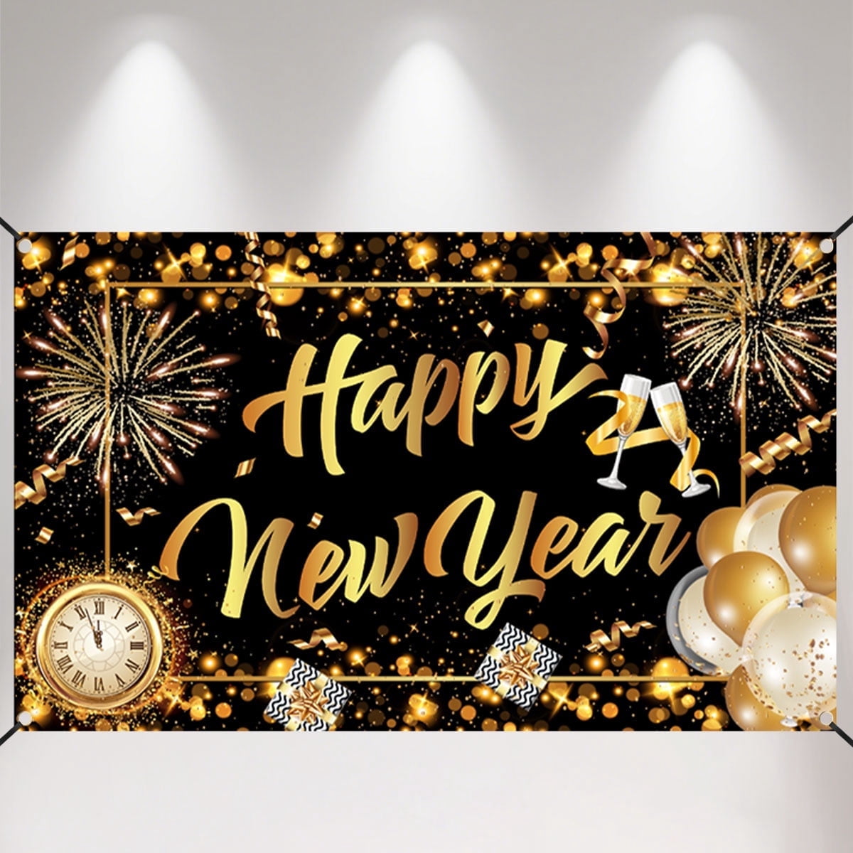 Happy New Year Banner New Years Eve Party Supplies 2026 Large Hanging ...